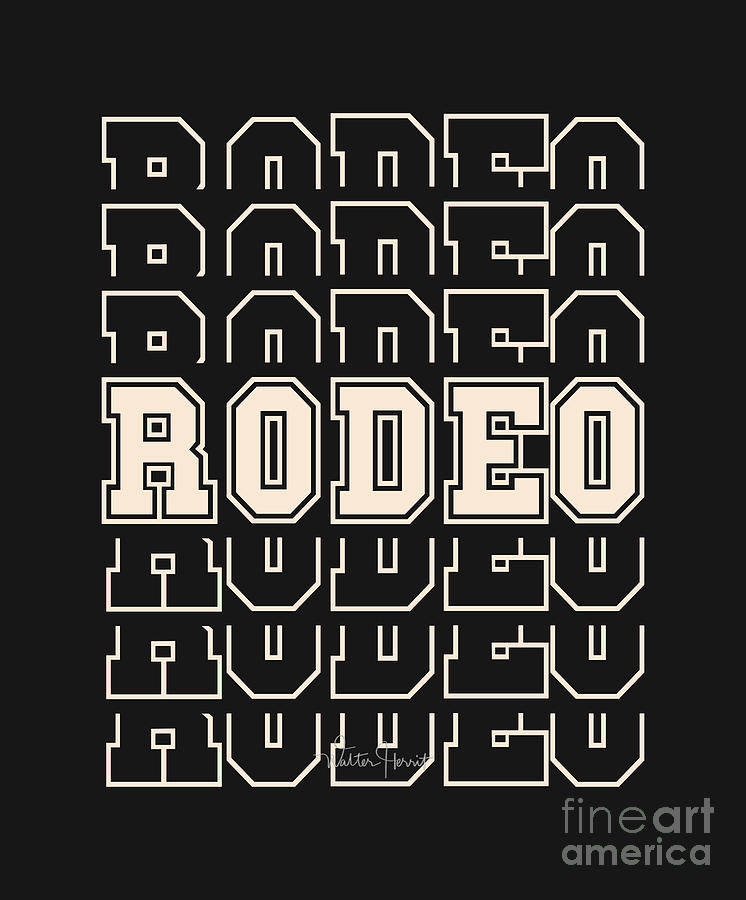 Rodeo Word Art Digital Art by Walter Herrit