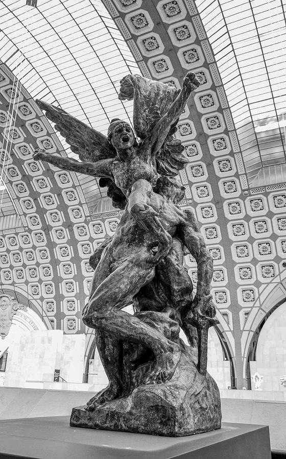 Rodin Call to Arms as Displayed in the Orsay Museum Paris France Black and White Photograph by Shawn OBrien