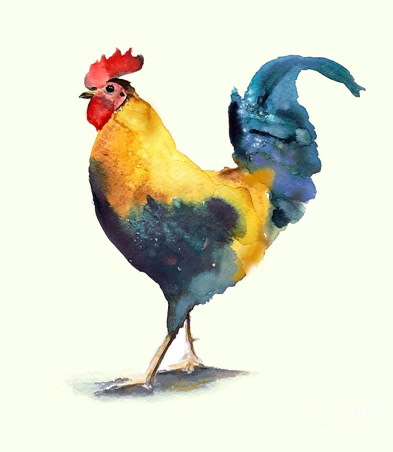 Rodrigo - rooster painting Painting by Vesna Antic