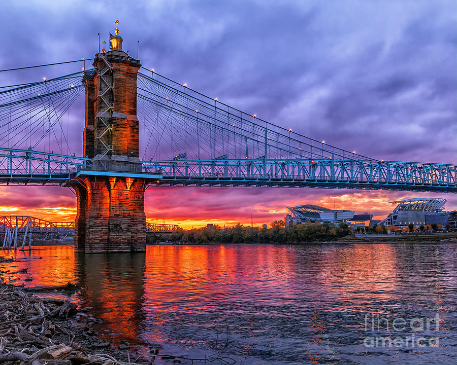 Roebling Bridge Cincinnati Photograph by Teresa Jack