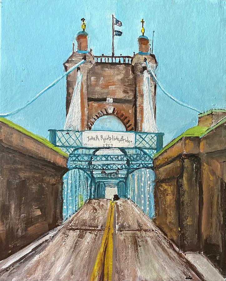 Roebling bridge Painting by Suzzanna Frank