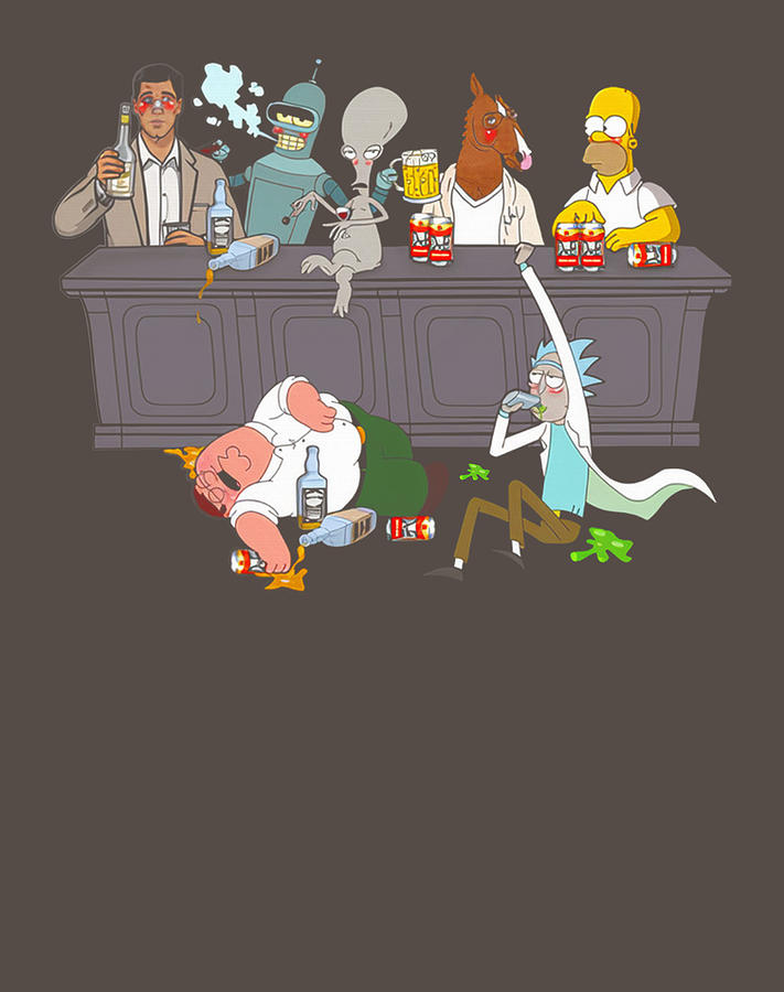 Roger American Dad Bender Homer Simpson Rick Bojack Horseman Sterling ...