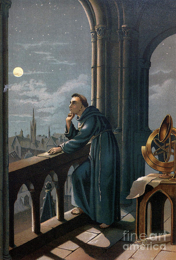 Roger Bacon in his observatory in Oxford s1 Photograph by Historic illustrations