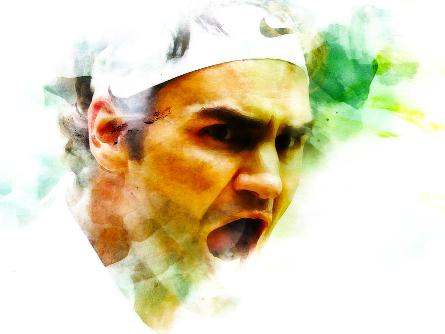 Roger Federer 4e Mixed Media by Brian Reaves