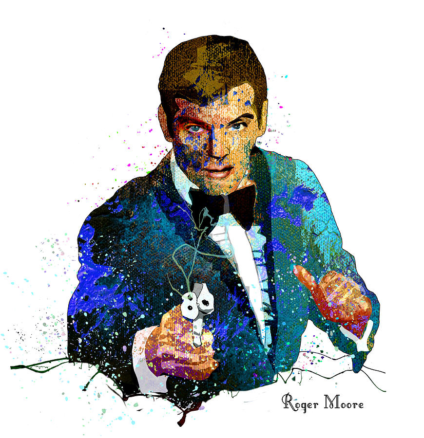 Roger Moore Painting by Miki De Goodaboom