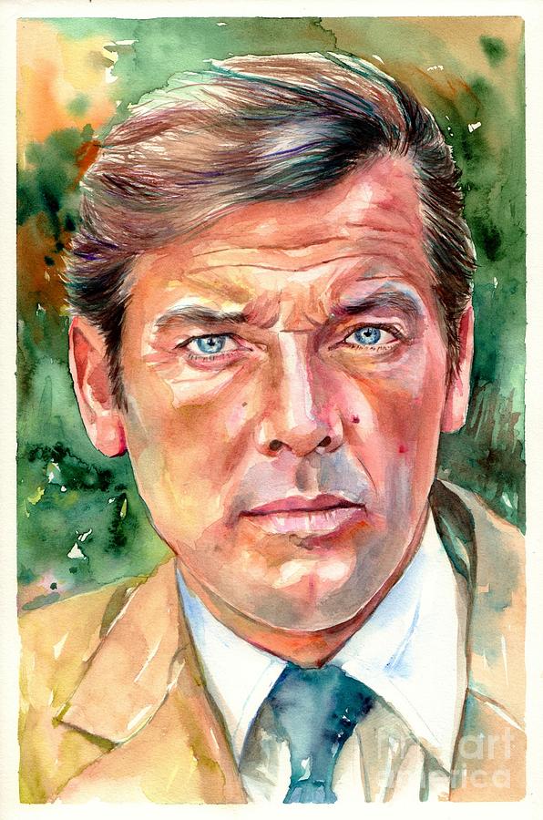 Roger Moore Painting - Roger Moore Portrait by Suzann Sines