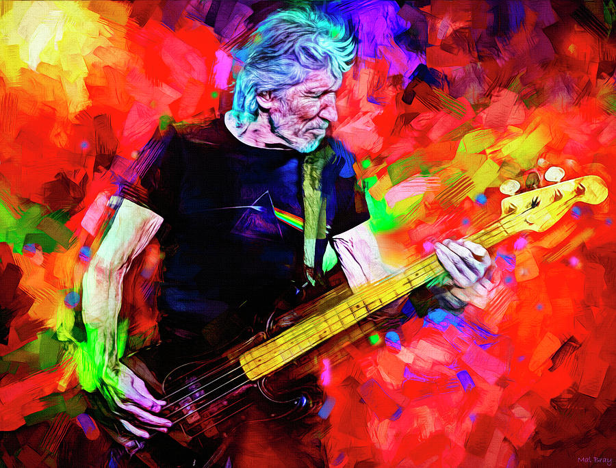Roger Waters Musician Pink Floyd Mixed Media by Mal Bray
