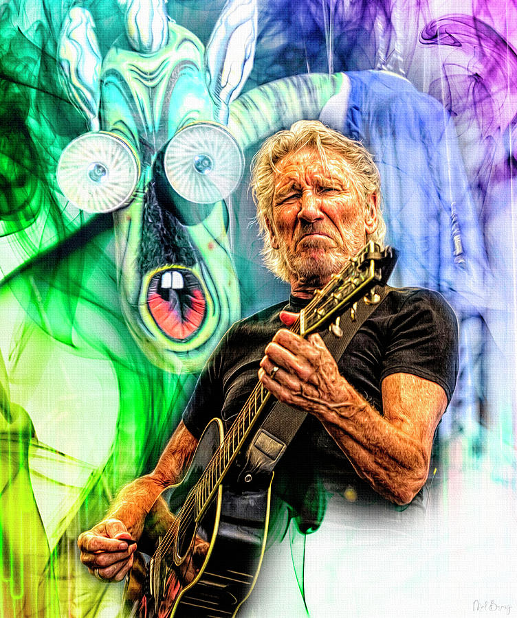 Roger Waters The Wall Mixed Media by Mal Bray