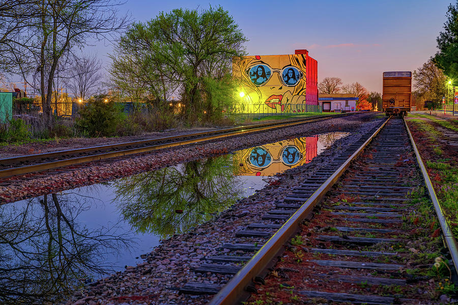 Rogers Arkansas Along the Tracks Near Railyard Park at Dusk Photograph by Gregory Ballos
