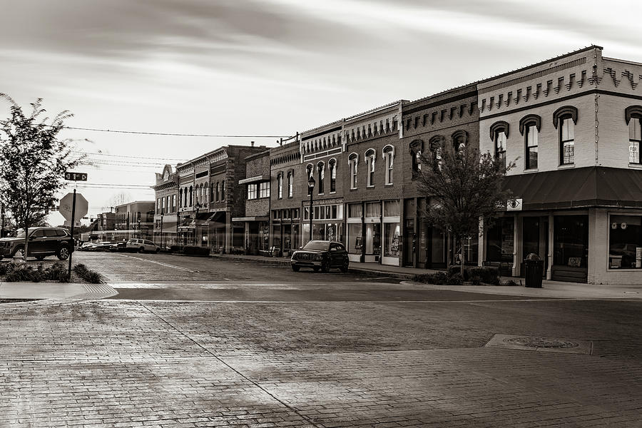 Rogers Arkansas Historic Skyline In Sepia Photograph by Gregory Ballos