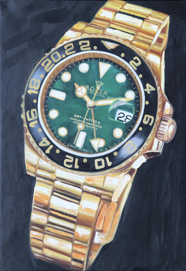 Rolex GMT master Gold Painting by Anthony Fransman - Fine Art America