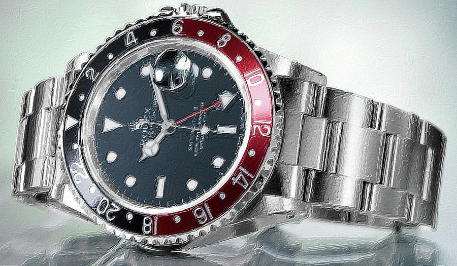 Rolex Painting Red Blue Painting