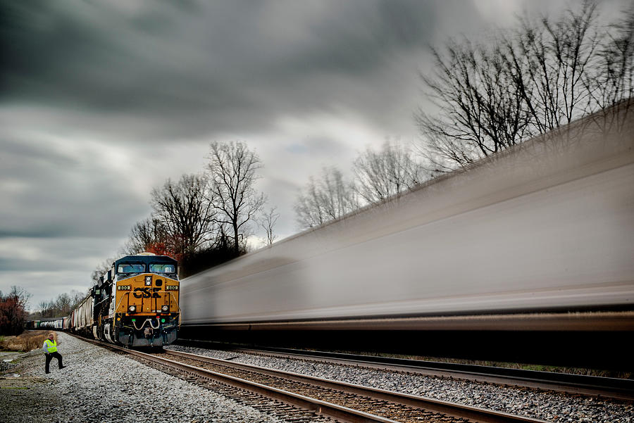 Roll-by Inspection Of Csx Q025-18 At Slaughters Ky Photograph