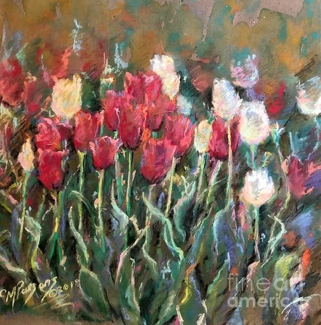 Roll Tide Tulips Painting by Cynthia Parsons