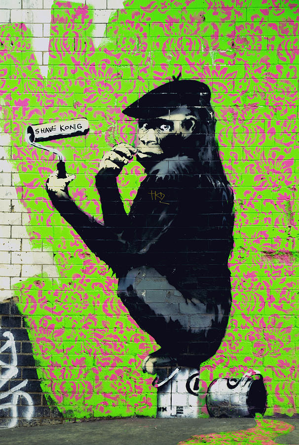 Roller Chimp Street Art Graffiti Mural Photograph by My Banksy - Fine ...