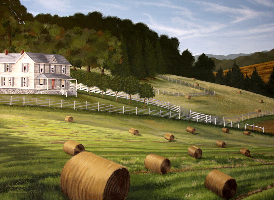 Rollin the Hay Painting by Adrienne Dye