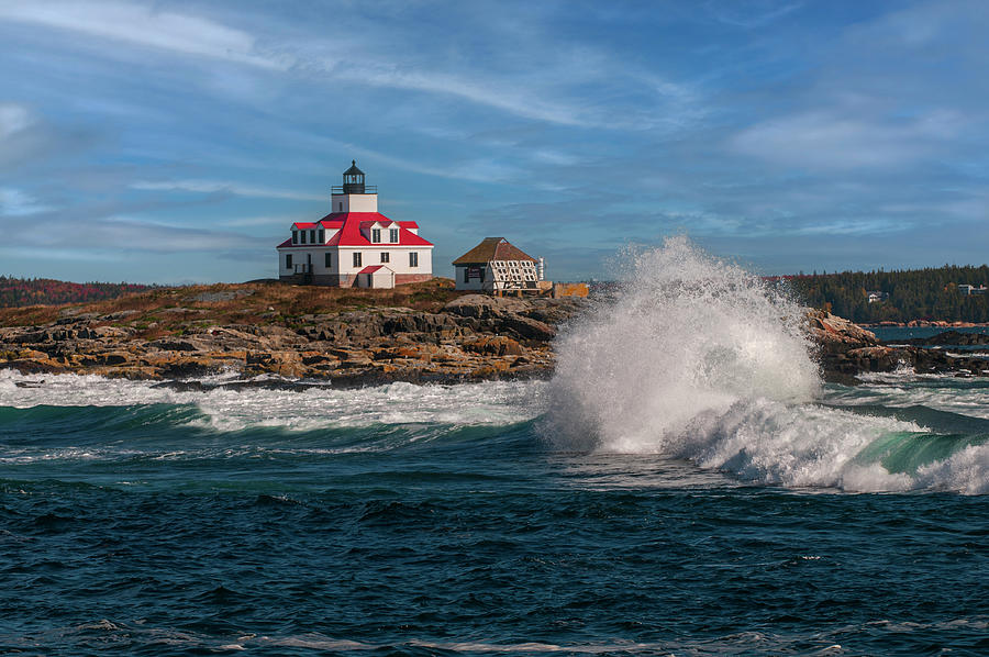 Rolling by the Egg Rock Light Photograph by Paul Mangold