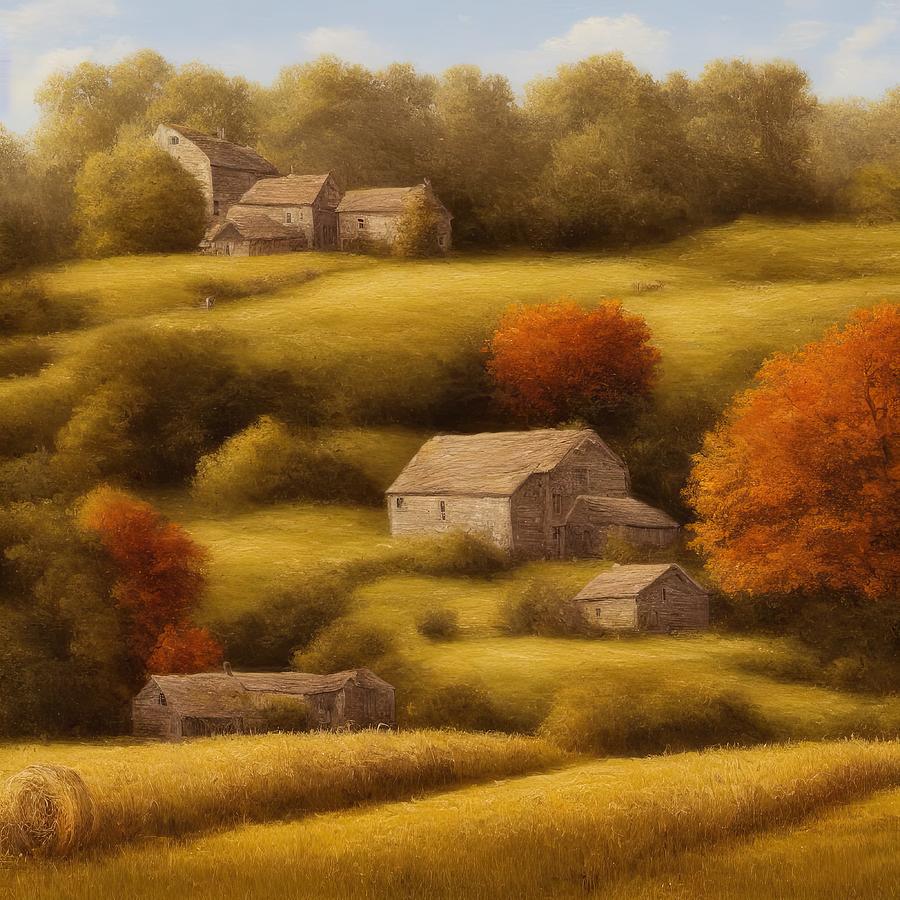 Rolling Hills Farm Digital Art by Sterling and Thorn Rolling Hills Farm Digital Art by Sterling and Thorn