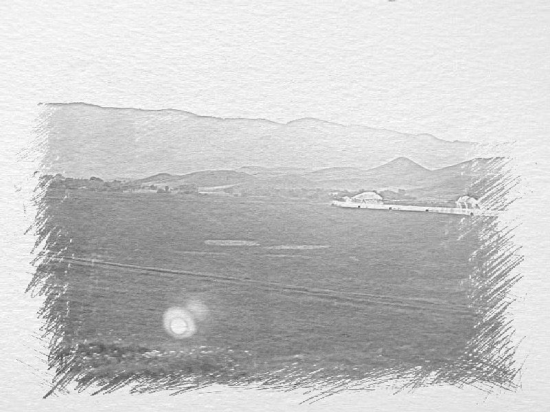 rolling hills drawing black and white