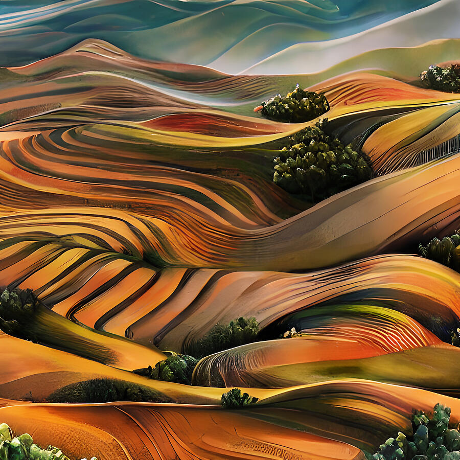 Rolling Hills of Tuscany Digital Art by Amalia Suruceanu