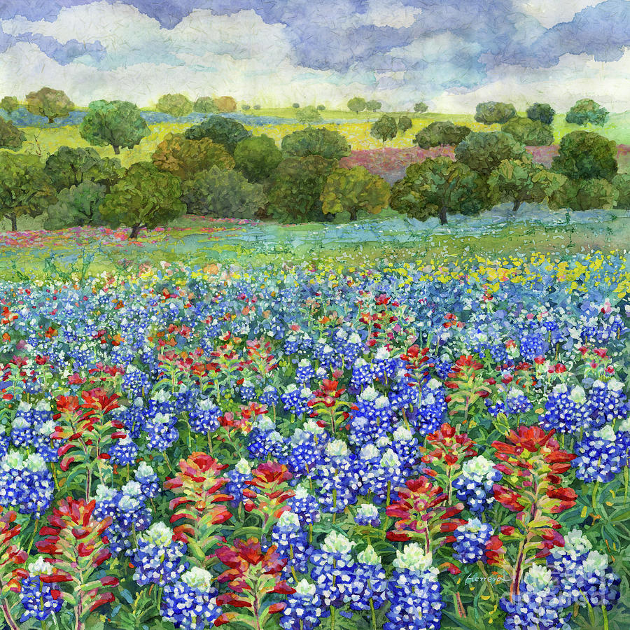 Rolling Hills Of Wildflowers - In Bloom 1 Painting