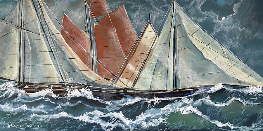 Boat Painting - Rolling in the Morning Mist by Denise Armstrong