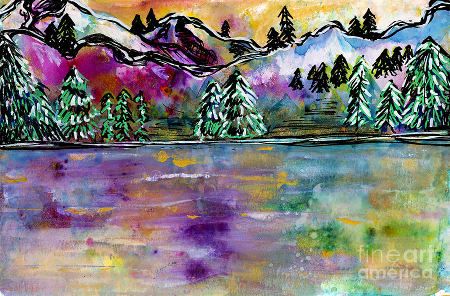Rolling Purple Mountains Painting Painting by Joanne Herrmann