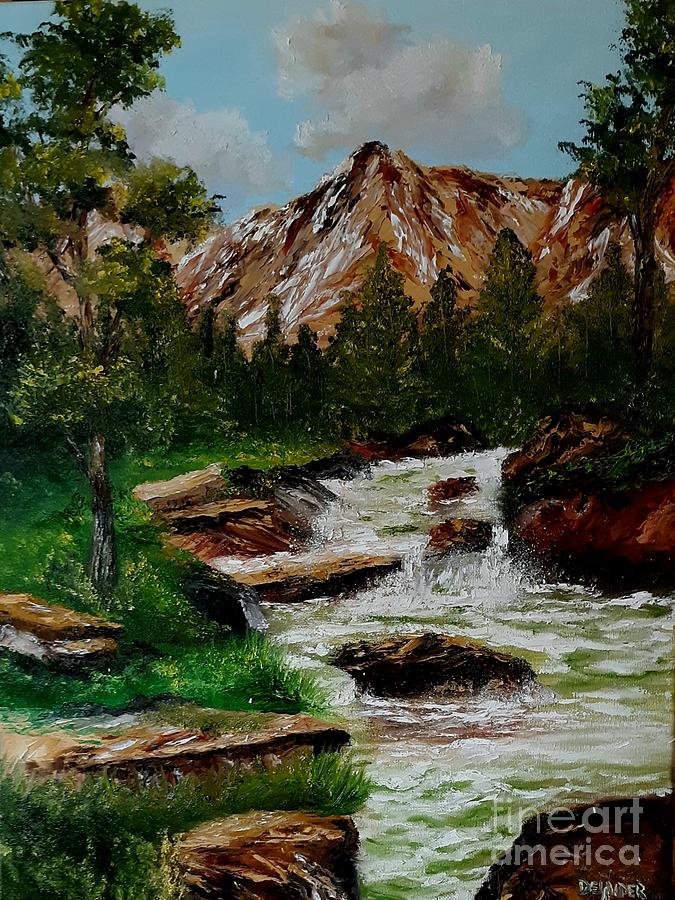 Rolling River Painting by Mary DeLawder - Fine Art America