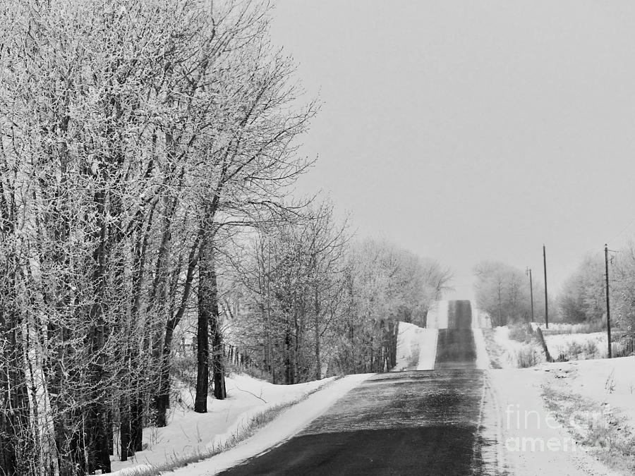 Rolling Road On A Winter Day .. BW Photograph by Jor Cop Images
