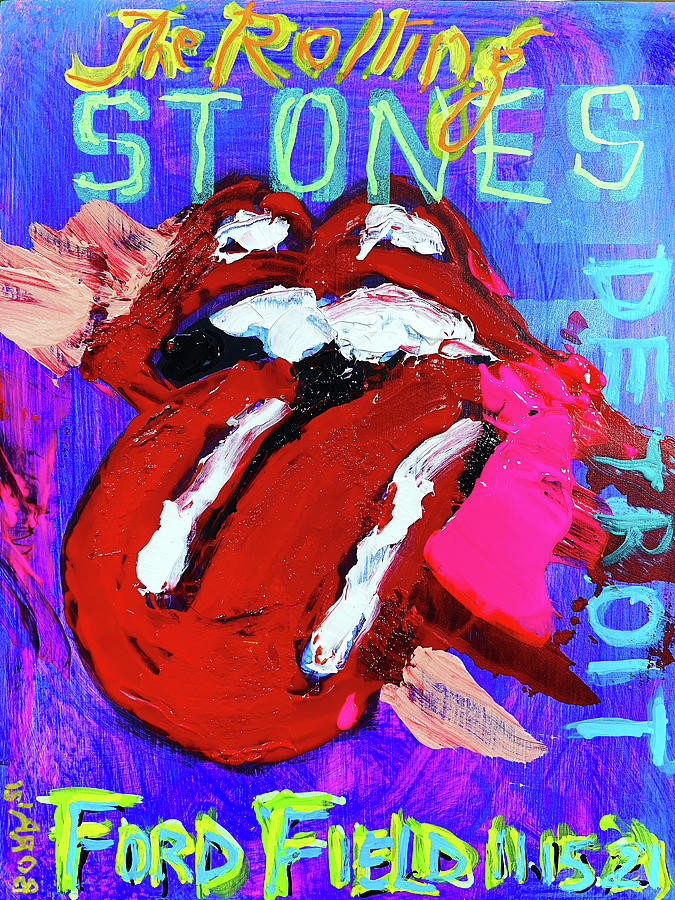Rolling Stones Ford Field Painting by Joe Borri