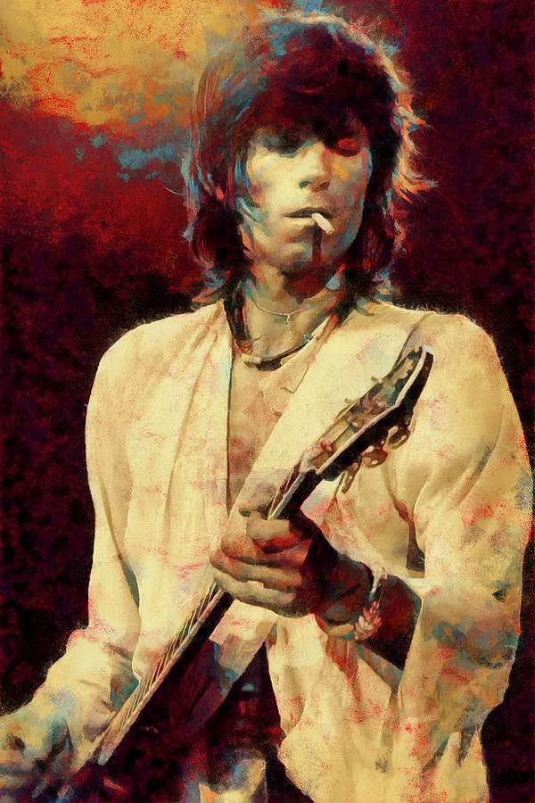 The Rolling Stones Mixed Media - Rolling Stones Keith Richards Art Midnight Rambler by The Rocker Chic