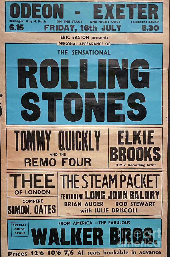 Rolling Stones Uk Tour Poster 1964 Photograph