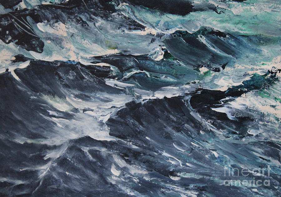 Rolling Waves Painting by Jane See