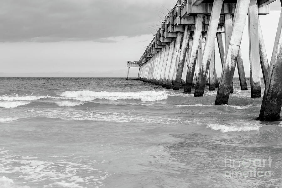 Rolling Waves Navarre Pier Grayscale Photograph by Jennifer White Rolling Waves Navarre Pier Grayscale Photograph by Jennifer White