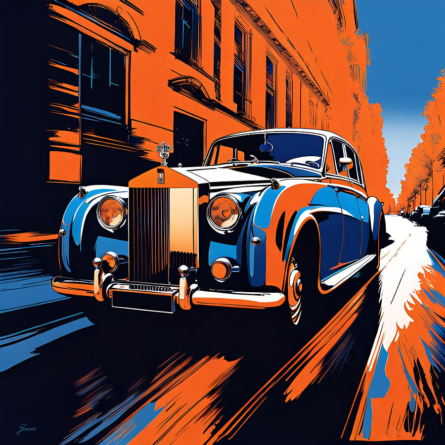 Rolls Royce Pop Art Digital Art by Greg Joens