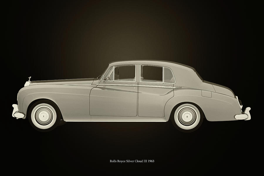 Rolls Royce Silver Cloud III Black and White Photograph by Jan Keteleer