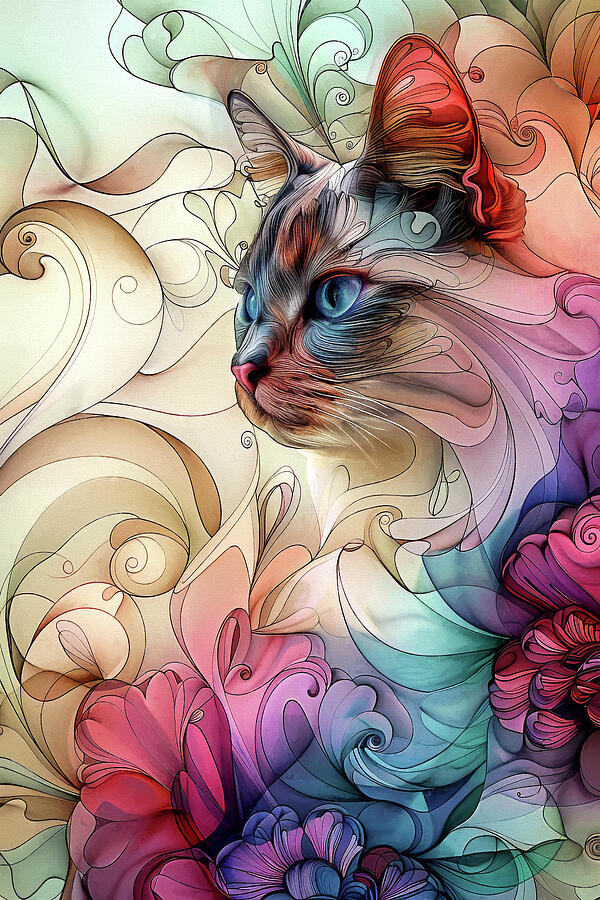 Rolo The Ragdoll Cat Digital Art By Peggy Collins Fine Art America