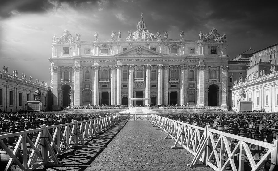 Roma and Vatican BW - St. Peters Basilica Photograph by Stefano Senise