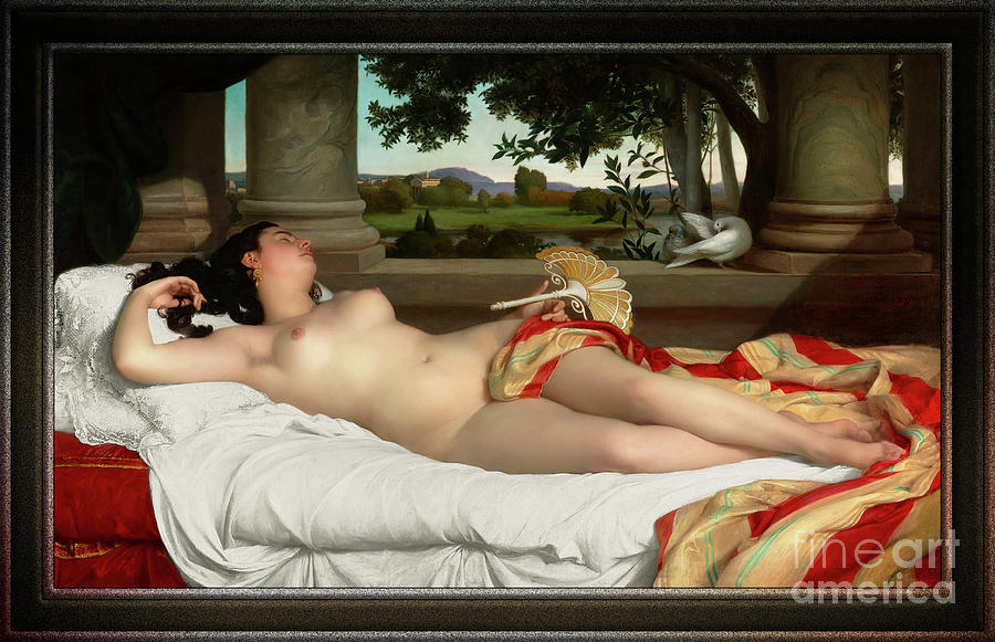 Romaine Endormie by Felix-Auguste Clement Fine Art Xzendor7 Old Masters Reproductions Painting by Rolando Burbon
