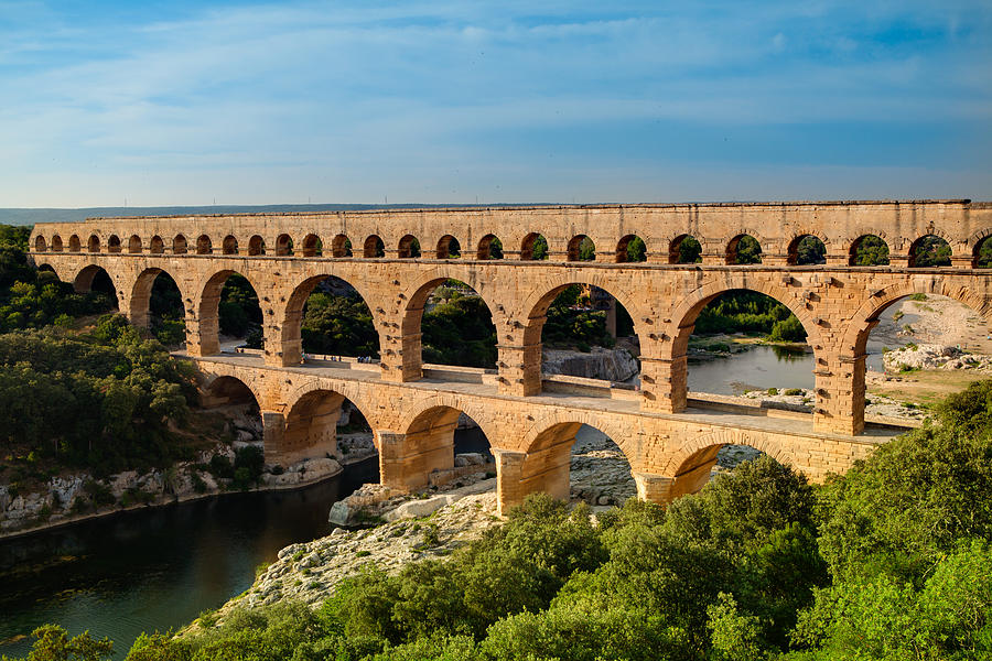 Roman aqueduct Pont du Gard, France Photograph by Espiegle