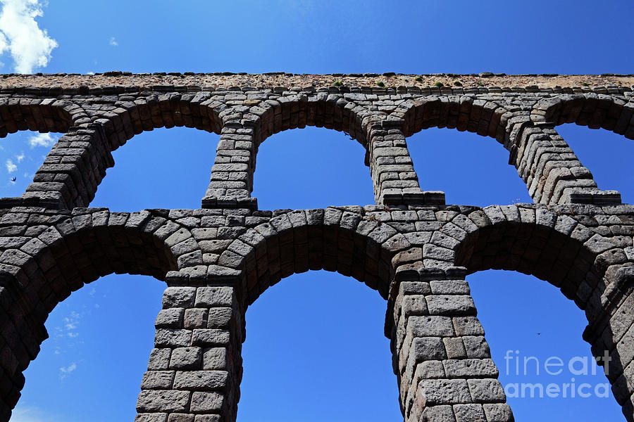 Roman architecture Segovia aqueduct Spain Photograph by James Brunker