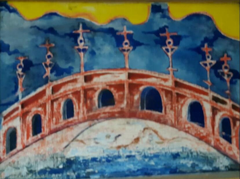 Roman bridge Painting by Adalardo Nunciato Santiago