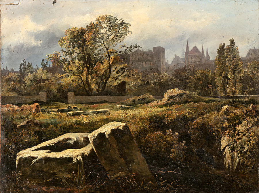 Roman Cemetery in Avenches, Switzerland Painting by John Dalton