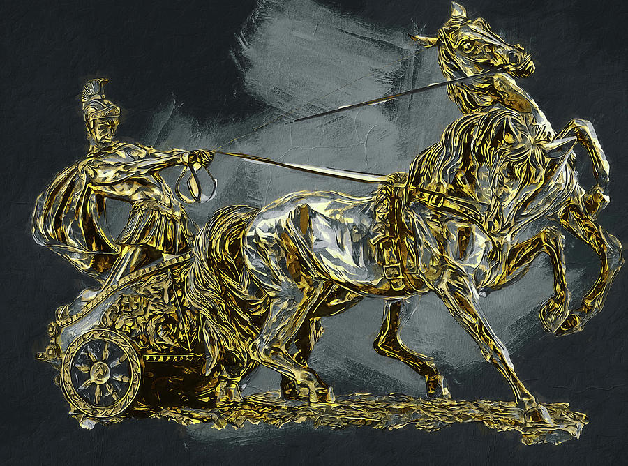 Roman Chariot - 01 Painting by AM FineArtPrints