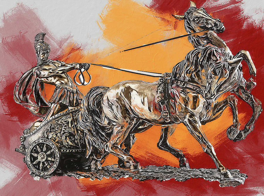 Roman Chariot Painting by AM FineArtPrints