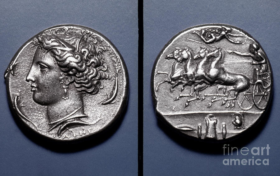 Roman Coin - Arethusa Photograph by Granger