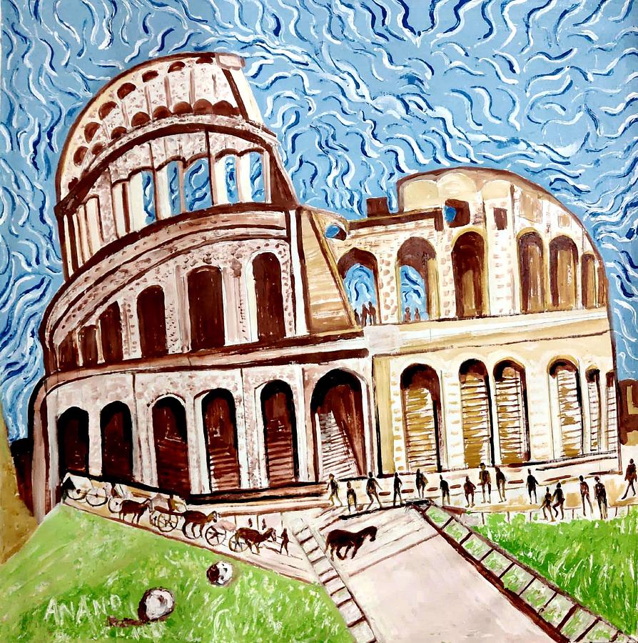 Roman Colosseum.  Painting by Anand Swaroop Manchiraju