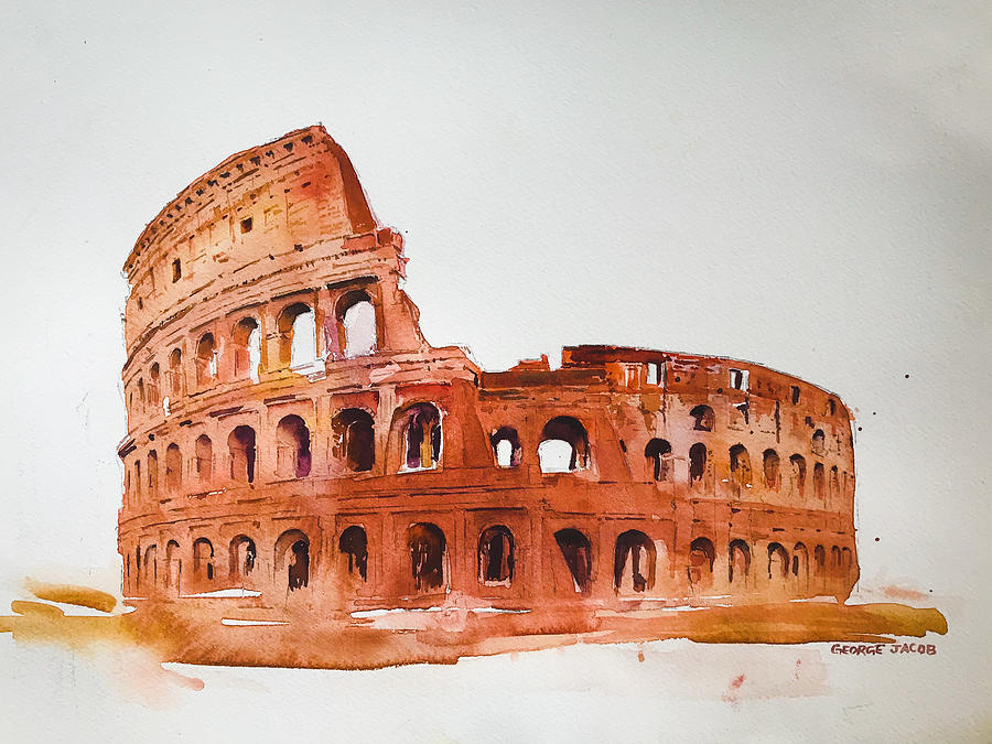 Roman Colosseum  Painting by George Jacob