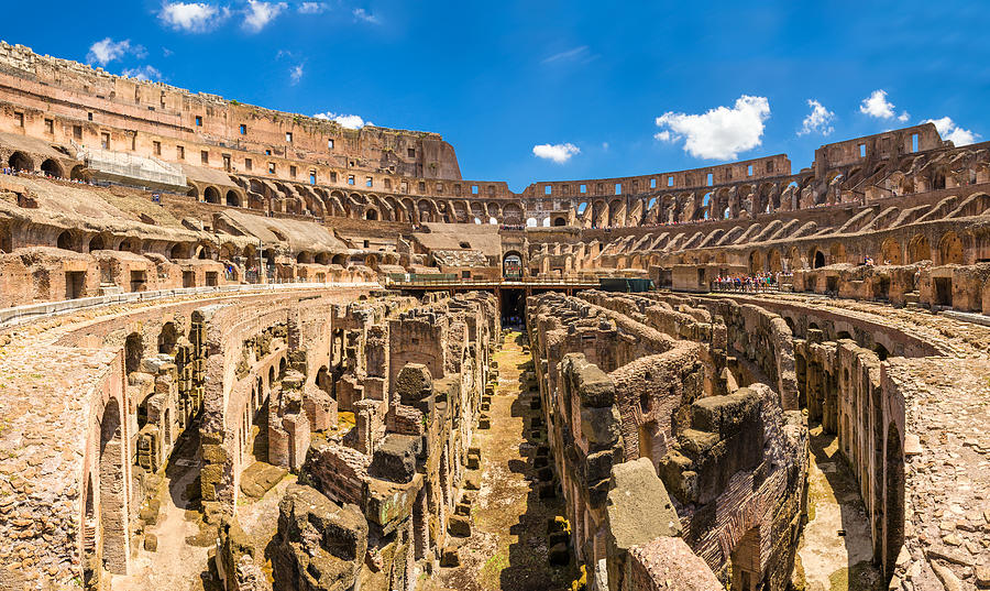 Roman colosseum panorama Photograph by by Ruhey