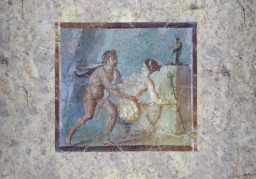 Roman Erotic Fresco From Pompeii Of Mercury 1st Cent Ad Naples National Archaeological